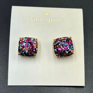 Kate Spade New York Multicolor Glitter Confetti Square Stud Earrings New